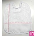 983406-011 BABERO RIZO+PANAMA ALKAX 19X22 POLIESTER 60%-ALGODON 40% BLANCO/ROSA Venta en piezas de 3.00 U
