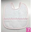 983407-011 BABERO RIZO+PANAMA ALIVIA 19X20 POLIESTER 60%-ALGODON 40% BLANCO/ROSA Venta en piezas de 3.00 U