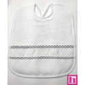 983409-029 BABERO RIZO+PANAMA FRANCO 24X30 POLIESTER 60%-ALGODON 40% BLANCO/GRIS Venta en piezas de 3.00 U