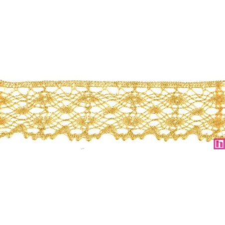 9913-95 PUNTILLA BOLILLO 40 MM MALIA METALOPLASTICO 100% ORO Venta en piezas de 25.00 M