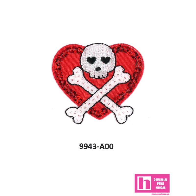 9943-A00 ENXA CORAZON APLICACION LENTEJUELA TERMOADHESIVA 5 X 6 POLIESTER 100% ROJO Venta en piezas de 5.00 U
