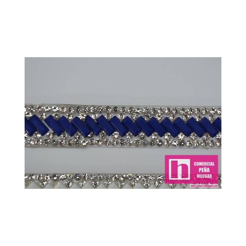 CH1581 AZUL DRIMO GALON FANTASIA TERMO-ADHESIVO 10 MM. METALIZADO AZUL Venta en piezas de 4.50 M
