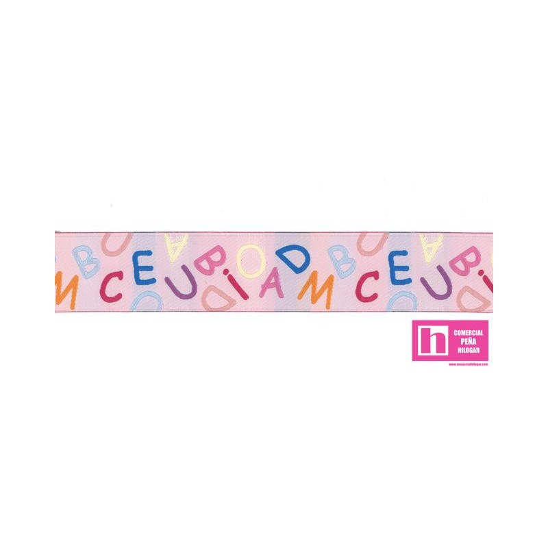 M2117-25-32 ARIDAI TAPACOSTURAS LETRAS 25 MM POLIESTER 100% ROSA Venta en piezas de 10.00 M