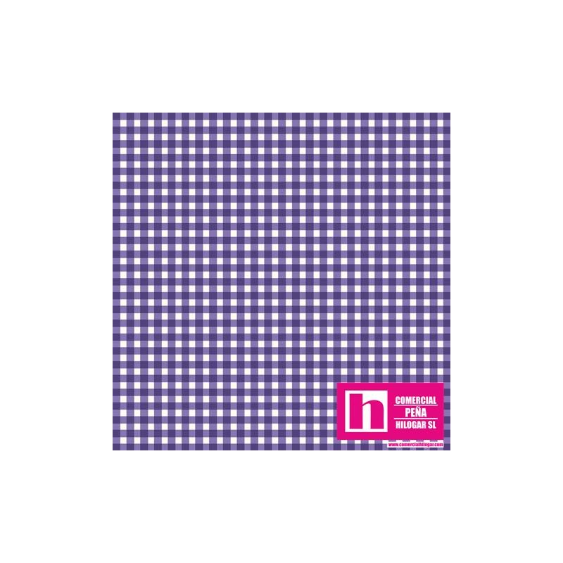 P0017-MAS610-VB PATCH. AMERICANO BEAUTIFUL BASICS-CLASSIC CHECK (79) 110 CM. ALGODON 100% MORADO/BLANCO Venta en piezas de 7.00