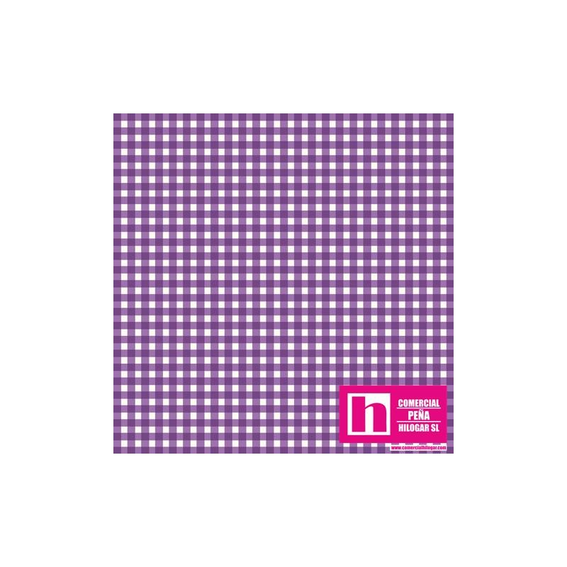 P0017-MAS610-VR PATCH. AMERICANO BEAUTIFUL BASICS-CLASSIC CHECK (77) 110 CM. ALGODON 100% PURPURA/BLANCO Venta en piezas de 7.00