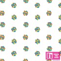 P108-47010237-05 PATCH. AMERICANO RUBIK - TINY CUBES (01) - 110 CM. ALGODON 100% BLANCO/MULTI Venta en piezas de 7.00 M