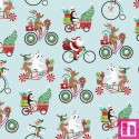 P121-CHM35899-LT PATCH. AMERICANO CHRISTMAS MINIATURES III (22) 110 CM. ALGODON 100% CELESTE Venta en piezas de 7.00 M