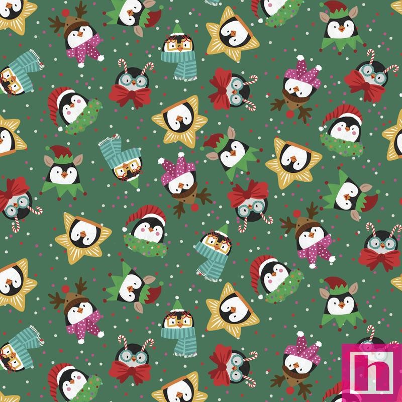 P121-CHM35903-G PATCH. AMERICANO CHRISTMAS MINIATURES III (19) 110 CM. ALGODON 100% VERDE Venta en piezas de 7.00 M