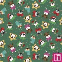 P121-CHM35903-G PATCH. AMERICANO CHRISTMAS MINIATURES III (19) 110 CM. ALGODON 100% VERDE Venta en piezas de 7.00 M