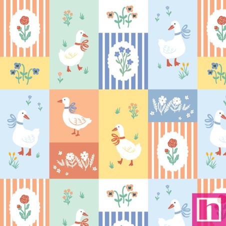 P121-GGEE 6585 MULTI PATCH. AMERICANO GARDEN GEESE (01) 110 CM. ALGODON 100% MULTI Venta en piezas de 6.90 M