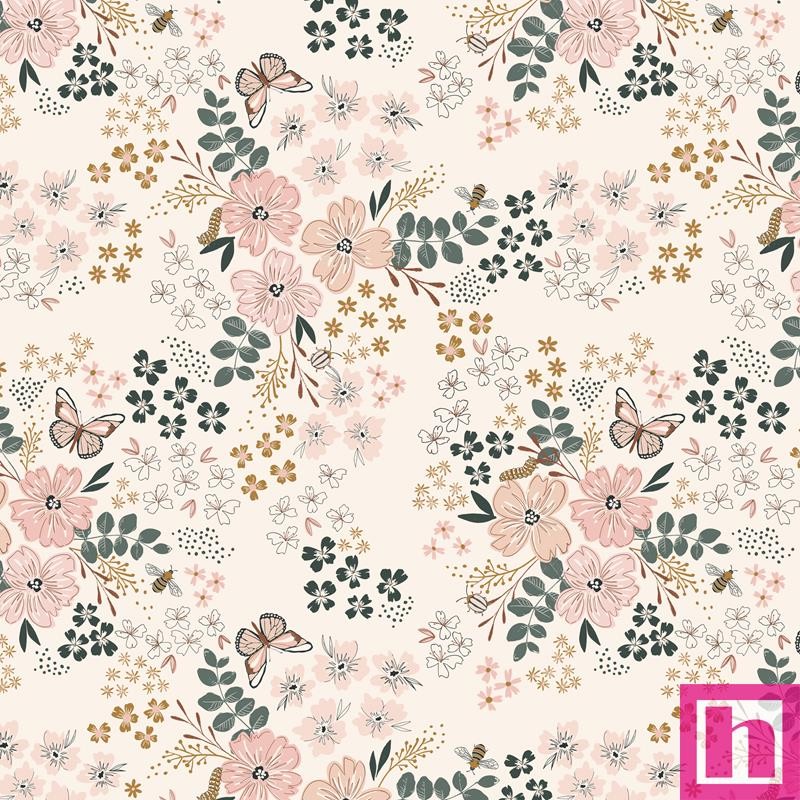 P121-MEAD6477ECRU PATCH. AMERICANO MEADOWLIGHT (01) 110 CM. ALGODON 100% CREMA Venta en piezas de 7.00 M