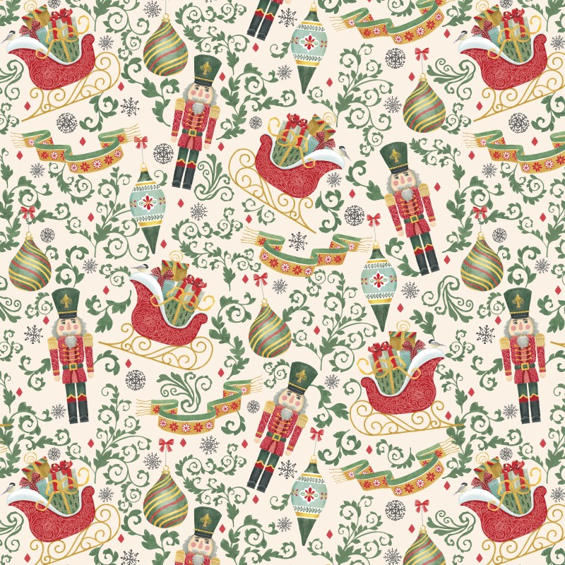 P121-TTSE6172E PATCH. AMERICANO TIS THE SEASON (01) 110 CM. ALGODON 100% CREMA/MULTI Venta en piezas de 7.00 M