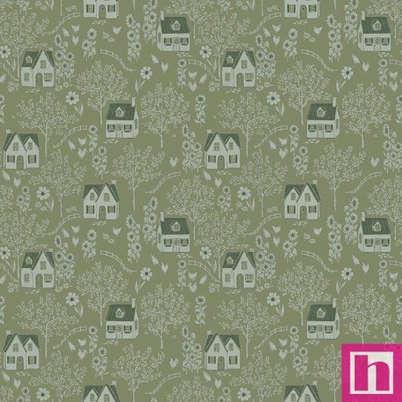 P133-16917-44 PATCH. AMERICANO HEIRLOOM (01) 110 CM. ALGODON 100% VERDE Venta en piezas de 6.90 M