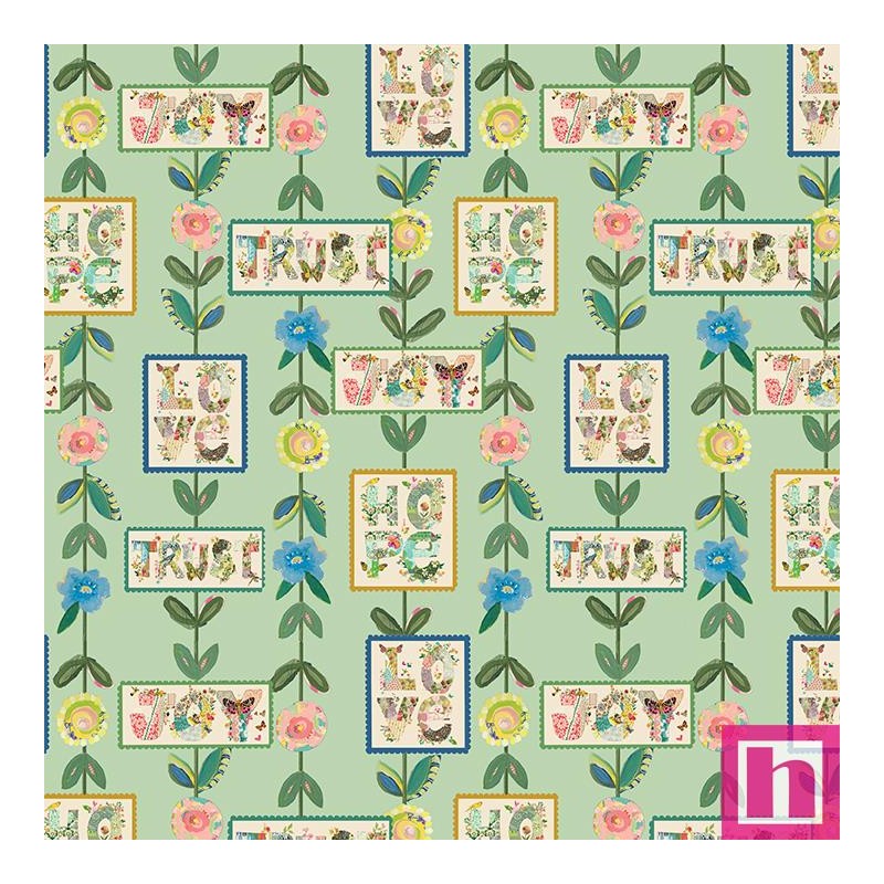 P133-16973-43 PATCH. AMERICANO HOPE (09) 110 CM. ALGODON 100% MENTA Venta en piezas de 6.90 M