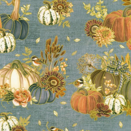 P135-AWHDM-23915-68 PATCH. AMERICANO HELLO FALL (20) 110 CM. ALGODON 100% AZUL Venta en piezas de 7.00 M