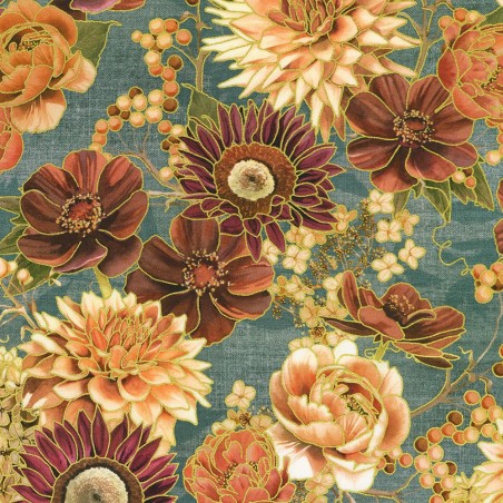 P135-AWHDM-23917-68 PATCH. AMERICANO HELLO FALL (23) 110 CM. ALGODON 100% AZUL Venta en piezas de 7.00 M