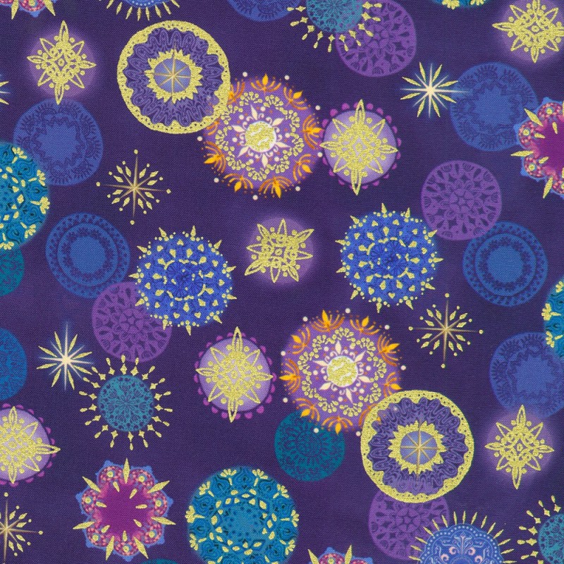 P135-RRMDM-23729-413 PATCH. AMERICANO STAR OF WONDER (07) 110 CM. ALGODON 100% MORADO Venta en piezas de 7.00 M
