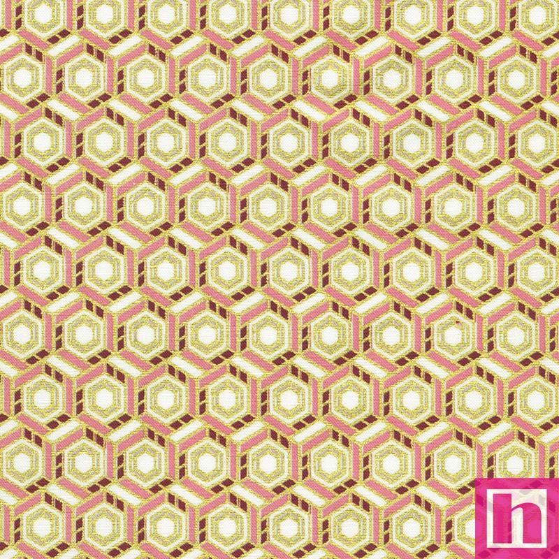 P135-SRKDM-23510-416 PATCH. AMERICANO IMPERIAL COLLECTION - GRACEFUL GRANES (25) 110 CM. ALGODON 100% ROSA/METALLIC Venta en pie