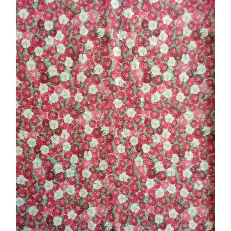 P137-4502-783 PATCH.AMERICANO VINTAGE STRAWBERRIES (01) 110 CM. ALGODON 100% CREMA/FRESA Venta en piezas de 6.00 M