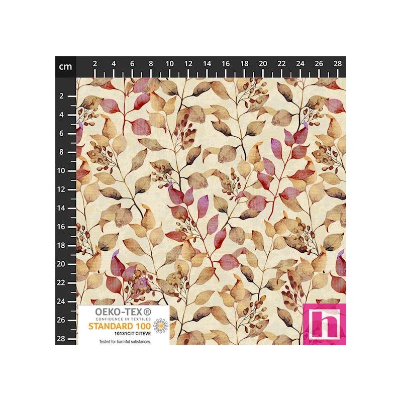 P137-4504-097 PATCH.AMERICANO WISTFUL BLOOMS (04) 110 CM. ALGODON 100% MARFIL/PURPURA Venta en piezas de 6.00 M
