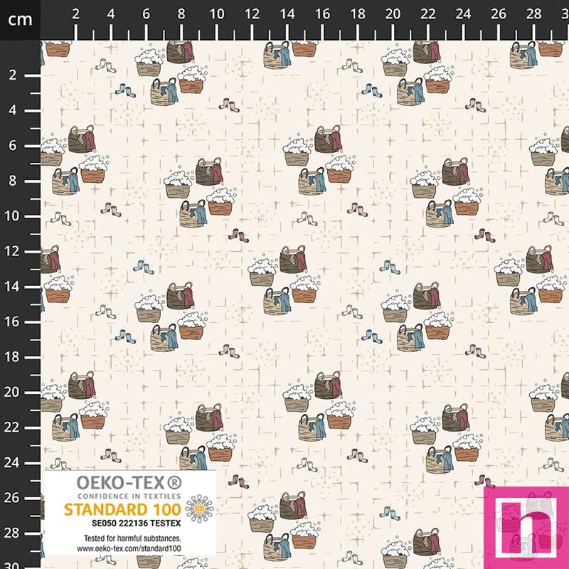 P137-4504-138 PATCH.AMERICANO LAUNDRY HOUR (11) 110 CM. ALGODON 100% BLANCO Venta en piezas de 6.00 M