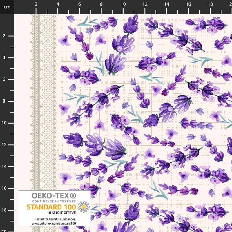 P137-4504-228 PATCH.AMERICANO LILAC LAVENDER (01) 110 CM. ALGODON 100% CREMA Venta en piezas de 6.00 M