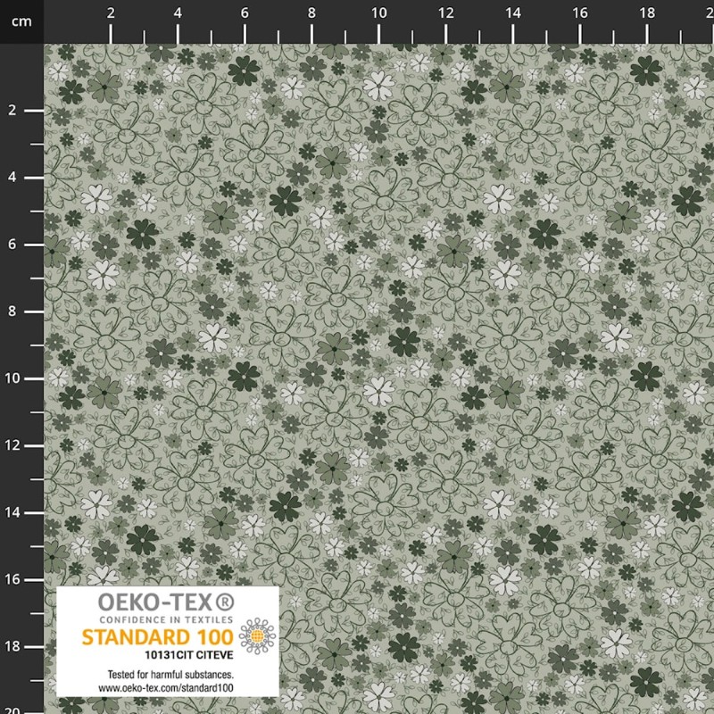 P137-4504-245 PATCH.AMERICANO WOODLAND TALE (06) 110 CM. ALGODON 100% VERDE Venta en piezas de 6.00 M