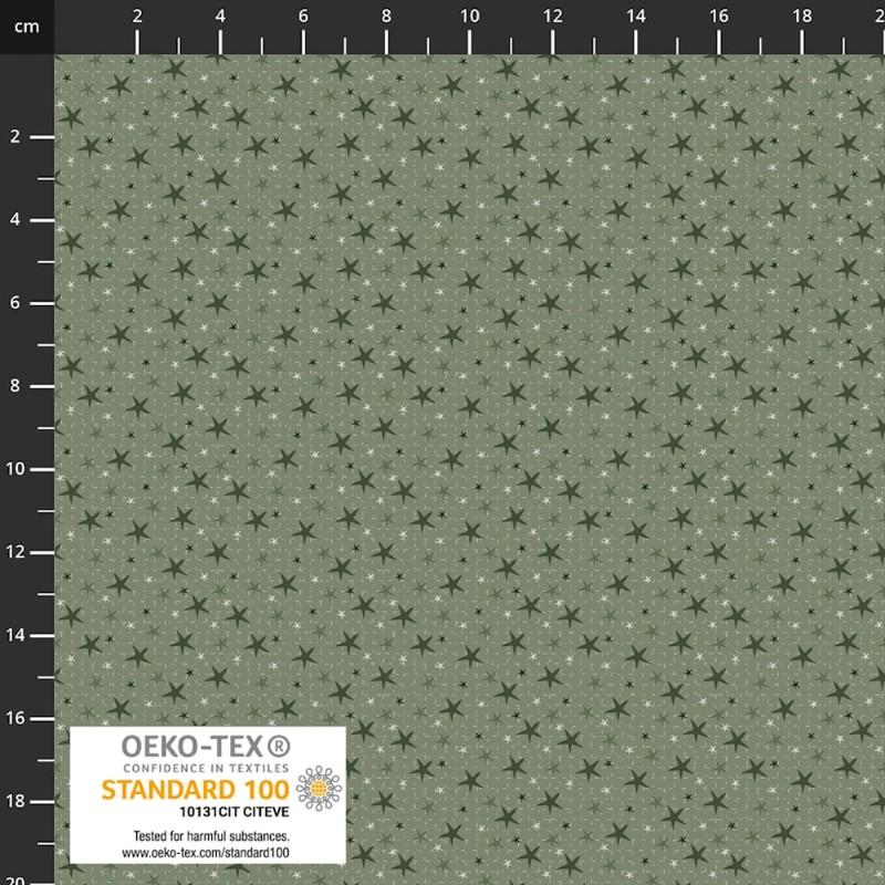 P137-4504-247 PATCH.AMERICANO WOODLAND TALE (08) 110 CM. ALGODON 100% VERDE Venta en piezas de 6.00 M