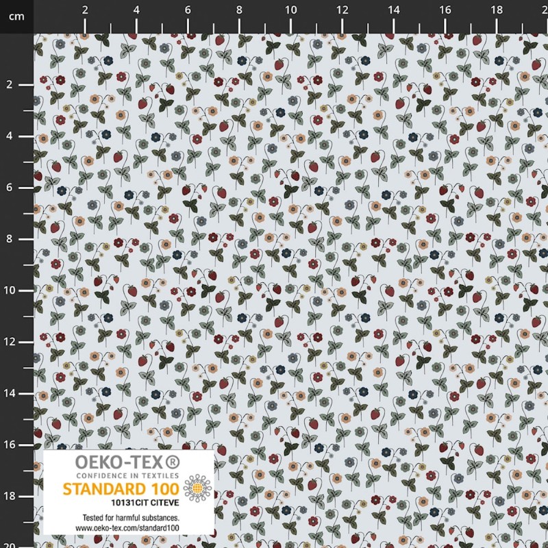 P137-4504-298 PATCH.AMERICANO STRAWBERRY MISCHIEF (16) 110 CM. ALGODON 100% CIELO Venta en piezas de 6.00 M