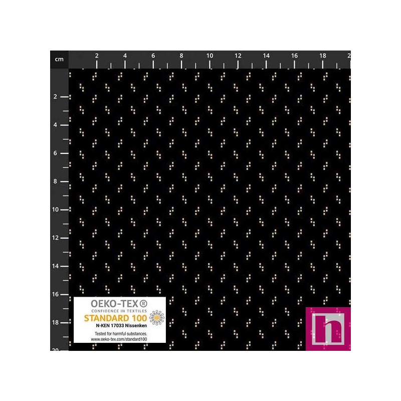 P137-4514-279 PATCH.AMERICANO TINY DELIGHT (65) 110 CM. ALGODON 100% NEGRO Venta en piezas de 6.00 M