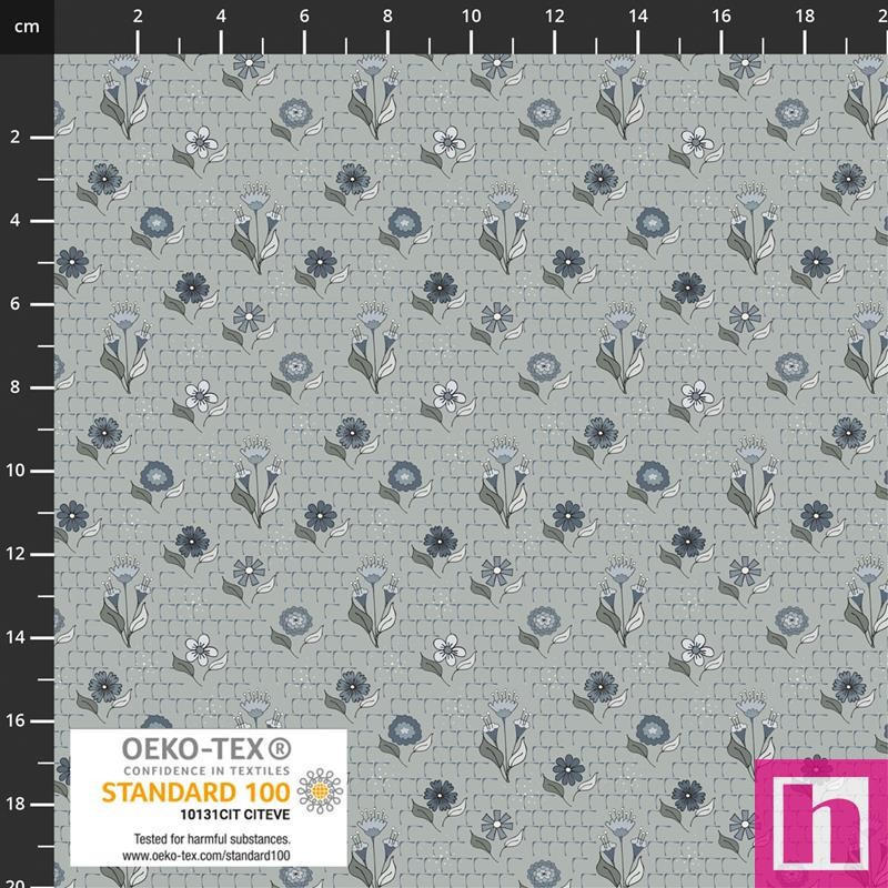 P137-4514-564 PATCH.AMERICANO WILD MEADOW (05) 110 CM. ALGODON 100% AZUL Venta en piezas de 6.00 M