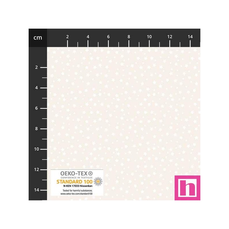 P137-4517-020 PATCH.AMERICANO NEUTRAL NOTES (39) 110 CM. ALGODON 100% NATURAL Venta en piezas de 6.00 M