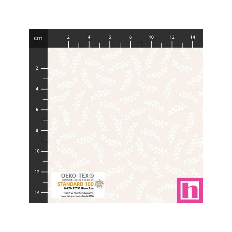P137-4517-036 PATCH.AMERICANO NEUTRAL NOTES (36) 110 CM. ALGODON 100% NATURAL Venta en piezas de 6.00 M