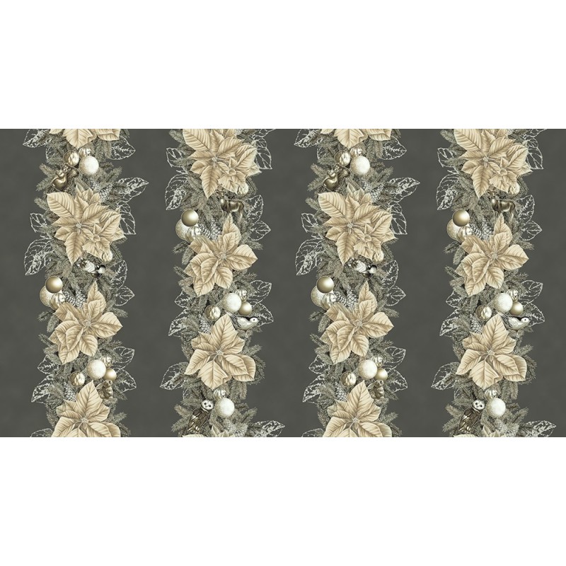 P137-SRKM-23699-184 PATCH. AMERICANO HOLIDAY FLOURISH - FOREST GLEN (68) 110 CM. ALGODON 100% CENIZA/PLATA METALLIC Venta en pie