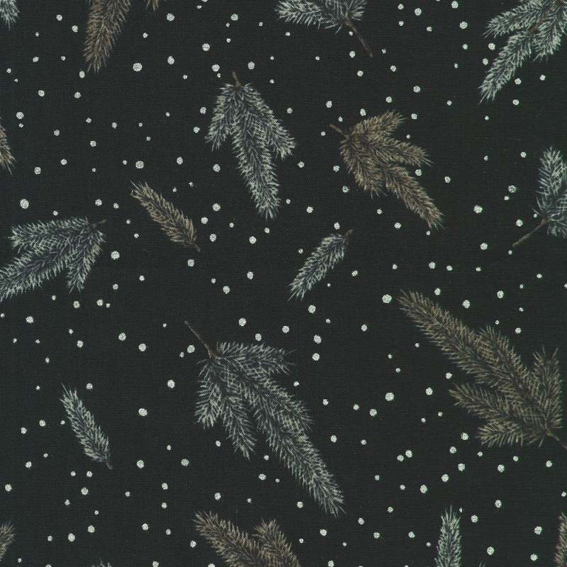 P137-SRKM-23703-304 PATCH. AMERICANO HOLIDAY FLOURISH - FOREST GLEN (66) 110 CM. ALGODON 100% NEGRO/PLATA METALLIC Venta en piez