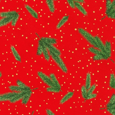 P137-SRKM-23703-91 PATCH. AMERICANO HOLIDAY FLOURISH - FOREST GLEN (31) 110 CM. ALGODON 100% ROJO/DORADO METALLIC Venta en pieza