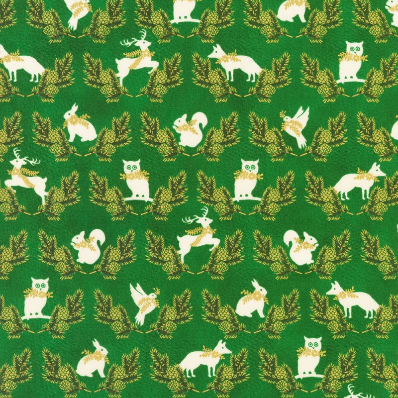 P137-SRKM-23706-274 PATCH. AMERICANO HOLIDAY FLOURISH - FOREST GLEN (16) 110 CM. ALGODON 100% PINO/DORADO METALLIC Venta en piez