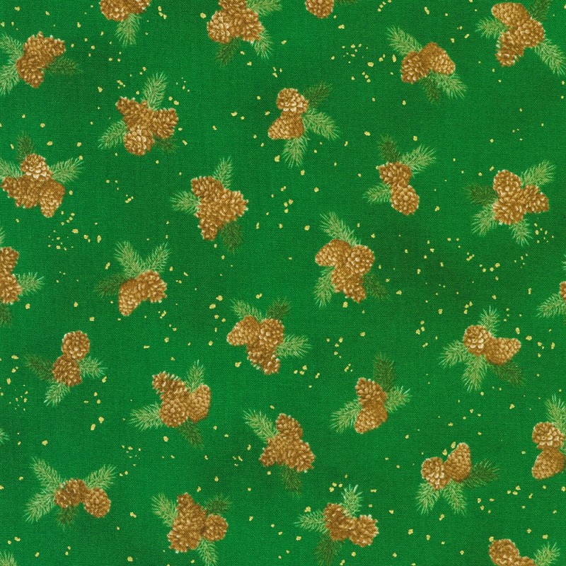 P137-SRKM-23707-274 PATCH. AMERICANO HOLIDAY FLOURISH - FOREST GLEN (17) 110 CM. ALGODON 100% PINO/DORADO METALLIC Venta en piez
