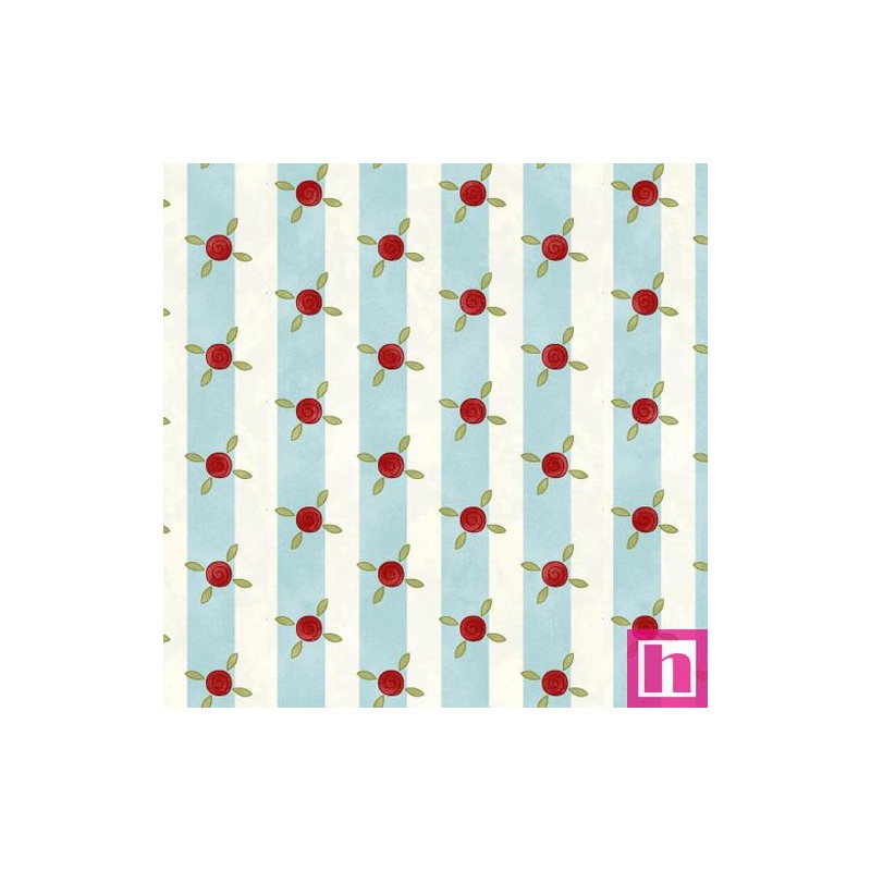 P140-3399-47 PATCH. AMERICANO POCKETFUL OF POSIES (14) 110 CM. ALGODON 100% TURQUESA Venta en piezas de 6.80 M
