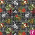 P140-4117-95 PATCH. AMERICANO BE MERRY SHINE BRIGHT (03) 110 CM. ALGODON 100% GRIS/MULTI Venta en piezas de 7.00 M