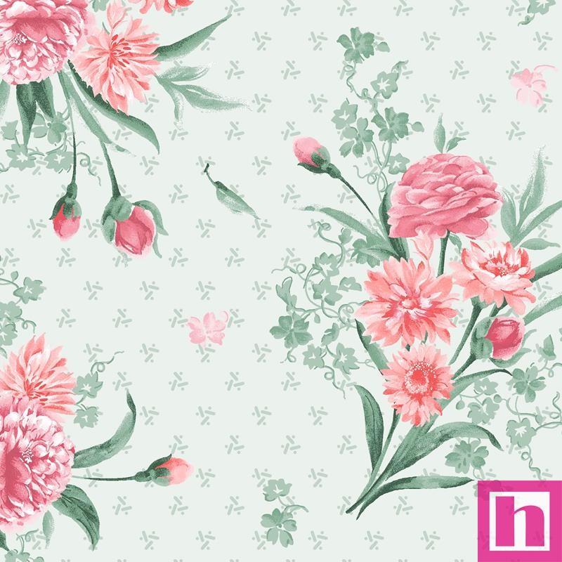 P17-MAS10771-WG PATCH. AMERICANO GARDEN PICNIC (10) 110 CM. ALGODON 100% MENTA Venta en piezas de 7.00 M