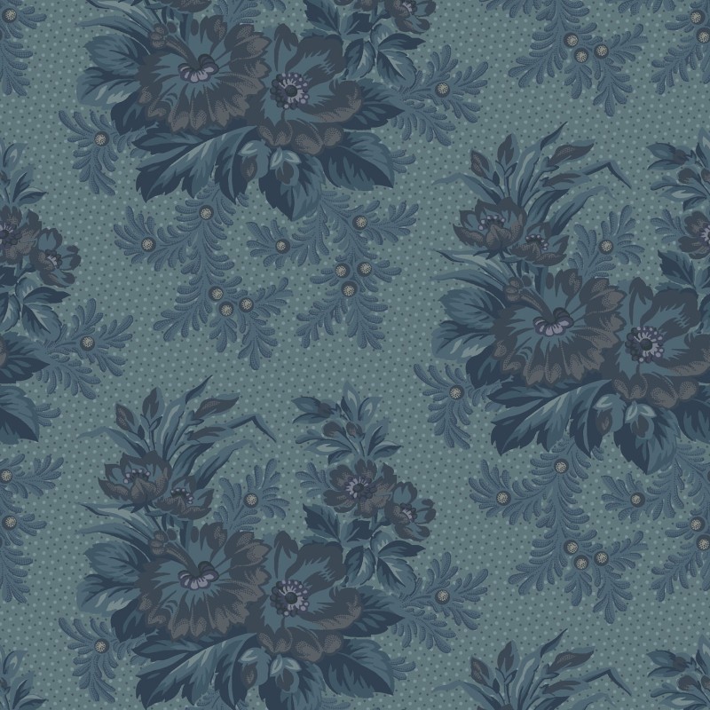 P17-MAS11260-Q PATCH. AMERICANO MIDNIGHT BLOOM (02) 110 CM. ALGODON 100% AZUL Venta en piezas de 7.00 M