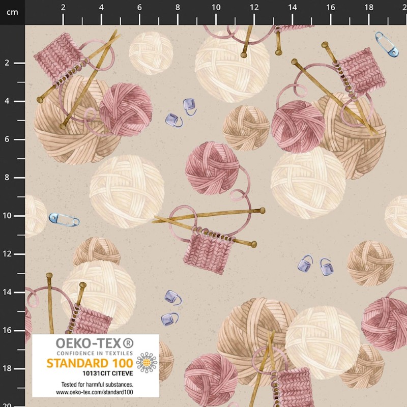 P37-4504-152 PATCH.AMERICANO COSY KNIT (05) 110 CM. ALGODON 100% GRIS/ROSA Venta en piezas de 6.00 M