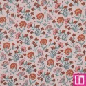 P94-4152-021 DOBLE GASA ESTAMPADA NALLELY (03) 135 CM. 125 GR/M2. ALGODON 100% ROSA/TEJA Venta en piezas de 6.00 M