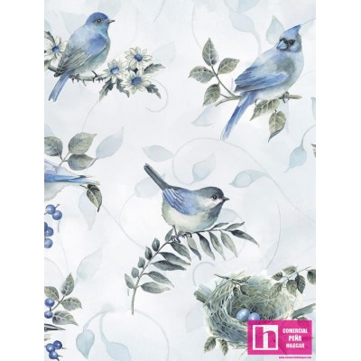 P121-SPBL4131B PATCH. AMERICANO SPRING BLUE (04)  110 CM. ALGODON 100% BLANCO/AZUL Venta en piezas de 7.00 M