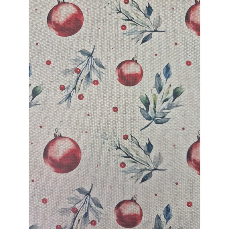 68174 LONETA ESTAMPADA ANTIMANCHAS XMAS (03) 1.60 M. POLIESTER 100% CRUDO/GRIS Venta en piezas de 10.00 M