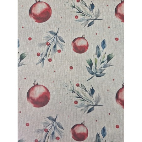 68174 LONETA ESTAMPADA ANTIMANCHAS XMAS (03) 1.60 M. POLIESTER 100% CRUDO/GRIS Venta en piezas de 10.00 M