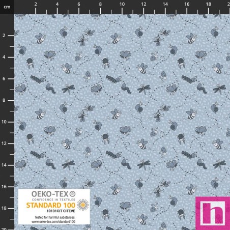 P137-4514-668 PATCH.AMERICANO BUZZ&BLOSSOM (09) 110 CM. ALGODON 100% AZUL Venta en piezas de 6.00 M