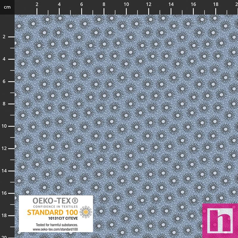 P137-4514-669 PATCH.AMERICANO BUZZ&BLOSSOM (10) 110 CM. ALGODON 100% AZUL Venta en piezas de 6.00 M