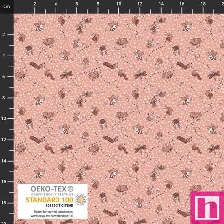 P137-4514-677 PATCH.AMERICANO BUZZ&BLOSSOM (18) 110 CM. ALGODON 100% ROSA Venta en piezas de 6.00 M